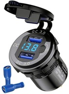 USB QC 3.0 ZÁSUVKA VOLTMETER KOVOVÝ N SPÍNAČ USB QC 3.0 ZÁSUVKA VOLTMETER KOVOVÝ N SPÍNAČ