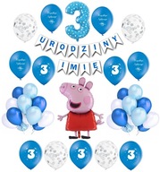 Dekoračná sada k 3. narodeninám Peppa Balloons Dekoračná sada k 3. narodeninám Peppa Balloons