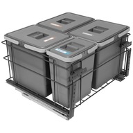 SQUARE 60 soft close triedič odpadu 3x15l 1x7l SQUARE 60 soft close triedič odpadu 3x15l 1x7l
