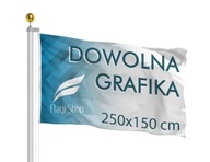 Reklamná vlajka 250x150 cm Firemná potlač Nápis Logo + DIZAJN ZDARMA