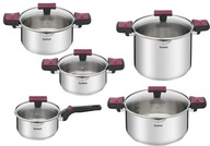 Sada hrncov Tefal COOK&CLIP, nehrdzavejúca oceľ, 10 ks. Sada hrncov Tefal COOK&CLIP, nehrdzavejúca oceľ, 10 ks.