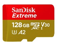 SANDISK MICROSDXC EXTREME 128 GB 190 MB/s + ADAPTÉR