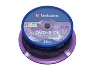 VERBATIM DVD + R 8x 8,5 GB 25P CB Double Layer 43757