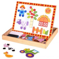 Drevená obojstranná doska s puzzle TOOKY TOY Drevená obojstranná doska s puzzle TOOKY TOY