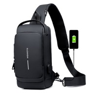Crossbody batoh na 1 rameno, čierny, s kombinačným zámkom Crossbody batoh na 1 rameno, čierny, s kombinačným zámkom