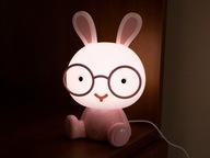 Detská nočná lampa Rabbit LED svetlo ružová