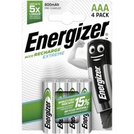 4x ENERGIZER Extreme AAA R03 HR03 NH12 1,2V 800mAh batérie 4x ENERGIZER Extreme AAA R03 HR03 NH12 1,2V 800mAh batérie