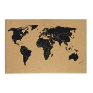 Korková tabuľa Black World Map 60X40CM Korková tabuľa Black World Map 60X40CM