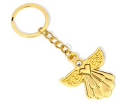 Zlatý anjelský prívesok na kľúče s diamantom