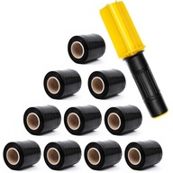 10 x STRETCH MINI RAP FÓLIA 0,21 kg brutto 10CM čierny ZÁSOBNÍK za 1 PLN! 10 x STRETCH MINI RAP FÓLIA 0,21 kg brutto 10CM čierny ZÁSOBNÍK za 1 PLN!