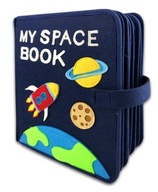 Zmyslová kniha o vesmíre z filcu pre deti, veľký formát, 12 strán
