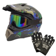 KRÍŽOVÁ PRILBA NA MOTOCYKLU CROSS ENDURO MONSTER + RUKAVICE + SET OKULIAROV KRÍŽOVÁ PRILBA NA MOTOCYKLU CROSS ENDURO MONSTER + RUKAVICE + SET OKULIAROV