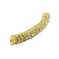 VEĽKOOBCHOD Zlatý Shamballa tunel so zirkónmi 42x7mm VEĽKOOBCHOD Zlatý Shamballa tunel so zirkónmi 42x7mm