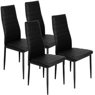 SET 4 x ČIERNA EKO KOŽENKA KOŽENKA OBÝVAČKA JEDÁLŇA SET 4 x ČIERNA EKO KOŽENKA KOŽENKA OBÝVAČKA JEDÁLŇA