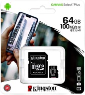 Adaptér pamäťovej karty Kingston 64 GB microSD(SDHC).