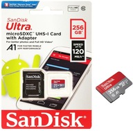 Micro SD karta 256GB SanDisk Ultra adaptér 120MB/s