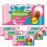 Mola Familijna Ružový toaletný papier 8 kotúčov 2 vrstvy 135 listov x6 Mola Familijna Ružový toaletný papier 8 kotúčov 2 vrstvy 135 listov x6