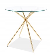 Zlatý okrúhly sklenený stolík AZALIA 80x80 GLAMOUR