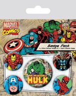 Sada 6 kolíkov Marvel Retro Hulk