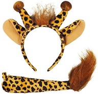 Súprava kostýmov ŽIRAFA Čelenka Uši Chvost Madagaskar Safari Zoo Melman Karneval Súprava kostýmov ŽIRAFA Čelenka Uši Chvost Madagaskar Safari Zoo Melman Karneval