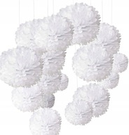 Bambulky papierové gule Svadobná dekorácia biela 30 ks