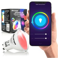 FAREBNÁ SMART RGB GU10 LED ŽIAROVKA BIELA FARBY SMART WIFI FAREBNÁ SMART RGB GU10 LED ŽIAROVKA BIELA FARBY SMART WIFI