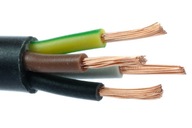 4-žilový lankový prúdový kábel, čierny, OWY 4x2,5, 10m