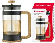 Piestový spařovač na kávu, čaj, 600ml, French Press KLAUSBERG džbán Piestový spařovač na kávu, čaj, 600ml, French Press KLAUSBERG džbán