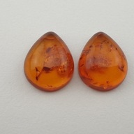 Baltský jantárový pár kabošonov ~12x10 mm č.147 Baltský jantárový pár kabošonov ~12x10 mm č.147