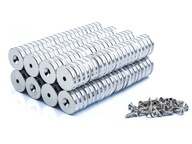 Neodymový magnet 20*3mm s otvorom pre silnú skrutku + 10 skrutiek. Neodymový magnet 20*3mm s otvorom pre silnú skrutku + 10 skrutiek.