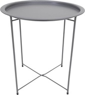 Konferenčný stolík šedý rozkladací kovový loft pr.47cm