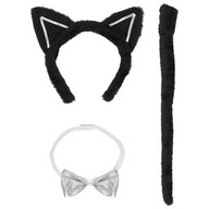 SET CAT EARS TAIL ČELENKA ČIERNA BIELE STRIEBORNÁ SET CAT EARS TAIL ČELENKA ČIERNA BIELE STRIEBORNÁ