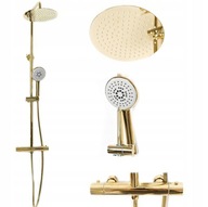 Sprchový set Rea Gold Vincent s termostatom, dažďovou sprchou a slúchadlom Sprchový set Rea Gold Vincent s termostatom, dažďovou sprchou a slúchadlom