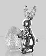 Strieborný zajac s glamour GLITTER vajíčkom