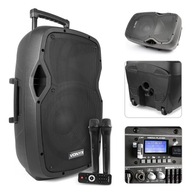 Mobilný zvukový systém 12'' 600W 2x UHF mikrofón USB BT Mobilný zvukový systém 12'' 600W 2x UHF mikrofón USB BT