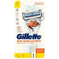 GILLETTE Skinguard Sensitive Razor + 2 náboje GILLETTE Skinguard Sensitive Razor + 2 náboje