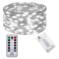 DRÔTOVÉ SVETLÁ 100LED STUDENÉ BIELE MIRKO STRUNOVÉ SVETLÁ NA BATÉRIOVÉ OVLÁDANIE + DIAĽKOVÉ OVLÁDANIE DRÔTOVÉ SVETLÁ 100LED STUDENÉ BIELE MIRKO STRUNOVÉ SVETLÁ NA BATÉRIOVÉ OVLÁDANIE + DIAĽKOVÉ OVLÁDANIE