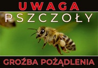 Veľká výstražná tabuľa s obrázkom včely Veľká výstražná tabuľa s obrázkom včely
