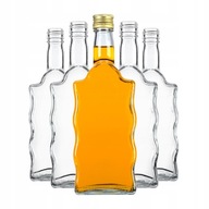 SET 5 kusov sklenených fliaš FALA 500 ml 0,5 l na mesačné tinktúry vodka džús SET 5 kusov sklenených fliaš FALA 500 ml 0,5 l na mesačné tinktúry vodka džús