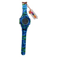 Detské vodotesné digitálne Camo modré hodinky