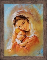 OBRAZ 45x35 MATKA BOŽIA KRMENIE DUB RÁM OBRAZ 45x35 MATKA BOŽIA KRMENIE DUB RÁM