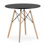 Čierny moderný okrúhly stôl do obývačky