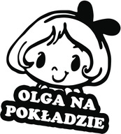 Nálepka OLGA IN THE CAR do auta 18x15 farieb Nálepka OLGA IN THE CAR do auta 18x15 farieb