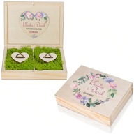 Krabička na svadobné prstene so vzorom YOUR Text Moss Wedding Elegant SET Krabička na svadobné prstene so vzorom YOUR Text Moss Wedding Elegant SET