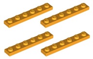 LEGO tanier 1x6 oranžový 4 ks 3666 NOVINKA