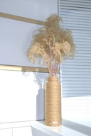 Vysoká jutovo tkaná pampová váza s kompozíciou sušených tráv od Pauly, 33 cm