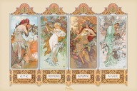 Alfons Mucha Seasons - plagát do hotelovej obývačky Alfons Mucha Seasons - plagát do hotelovej obývačky