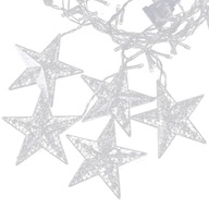 Svetielka snehové vločky, hviezdy, vianočné svetielka, 138LED záves
