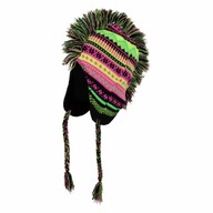 W268C Teplá, farebná pletená čiapka Mohawk W268C Teplá, farebná pletená čiapka Mohawk