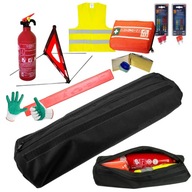 Sada kufríka: hasiaci prístroj, trojuholník, vesta, lekárnička, náustok, rukavice, poistka